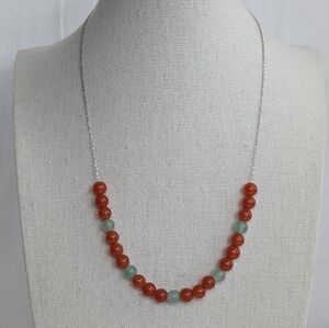 Artisan Carnelian & Adventurine Dainty Necklace - J011